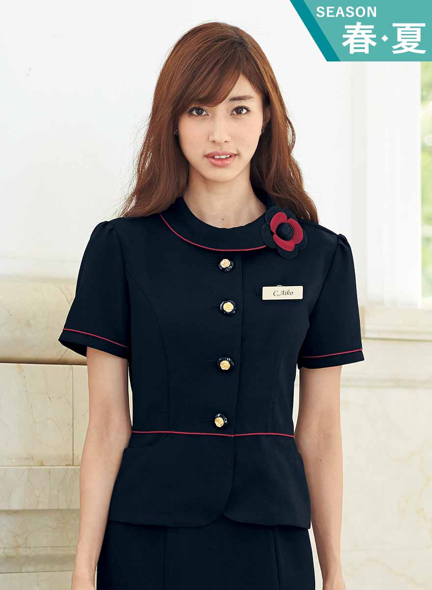 オフィス 事務服 制服 en joie アンジョア オーバーブラウス リボン付 26440 価格比較