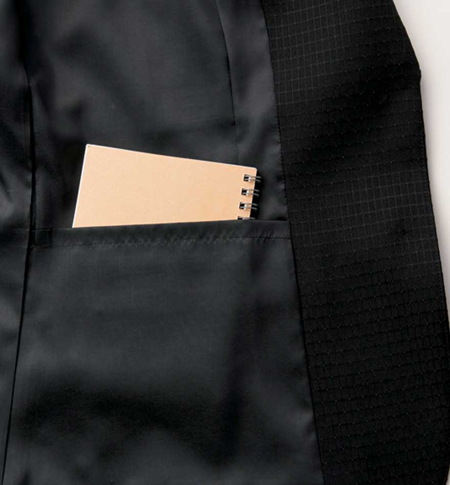 ブルーのドットが華やかさをプラス！上質なブラックのジャケット＋スカートセット - AJ0278/AS2331商品画像4
