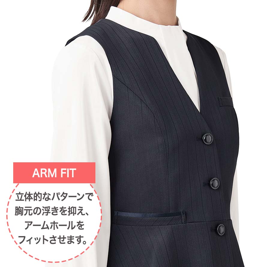 華やかペプラムデザインをマニッシュに着こなすベスト+パンツセット - EAV1010/EAL1014商品画像4