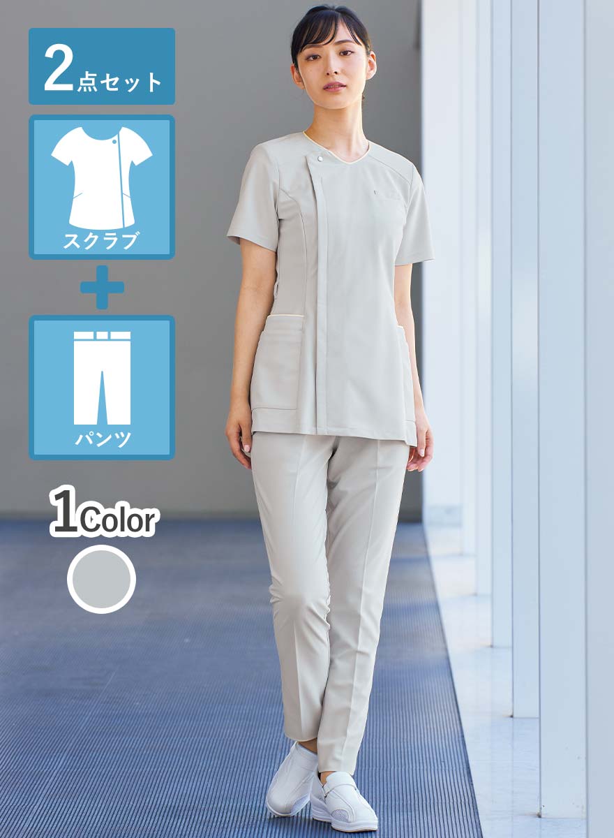 シンプルな中に気品あふれるスクラブ＋パンツセット - 42102/72100商品画像1