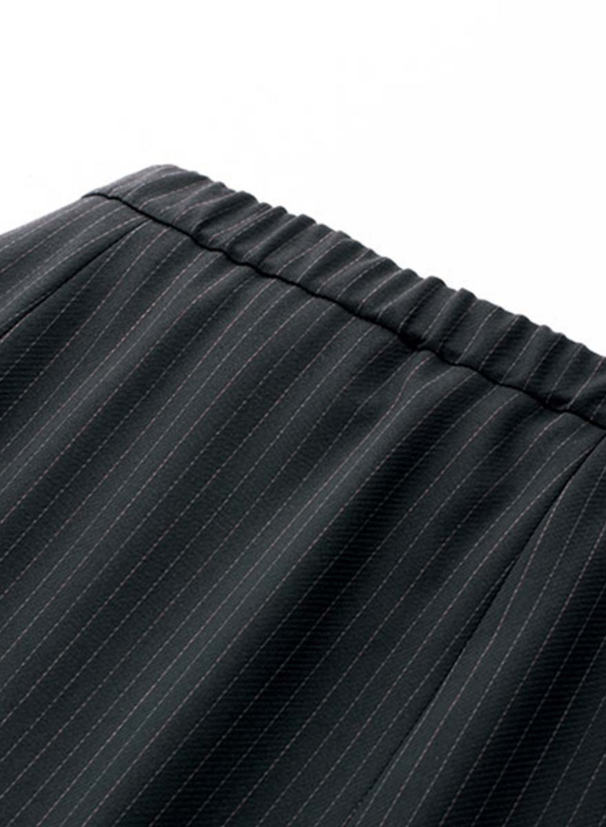 衿のラインに施されたサテンがさりげなく輝くカラーストライプのベスト+スカートセット - AV1257/AS2300商品画像4