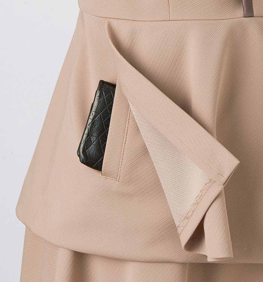 美しいドレープが魅力！ペプラムがアクセントのジャケット+スカートセット - 9185/9857商品画像4